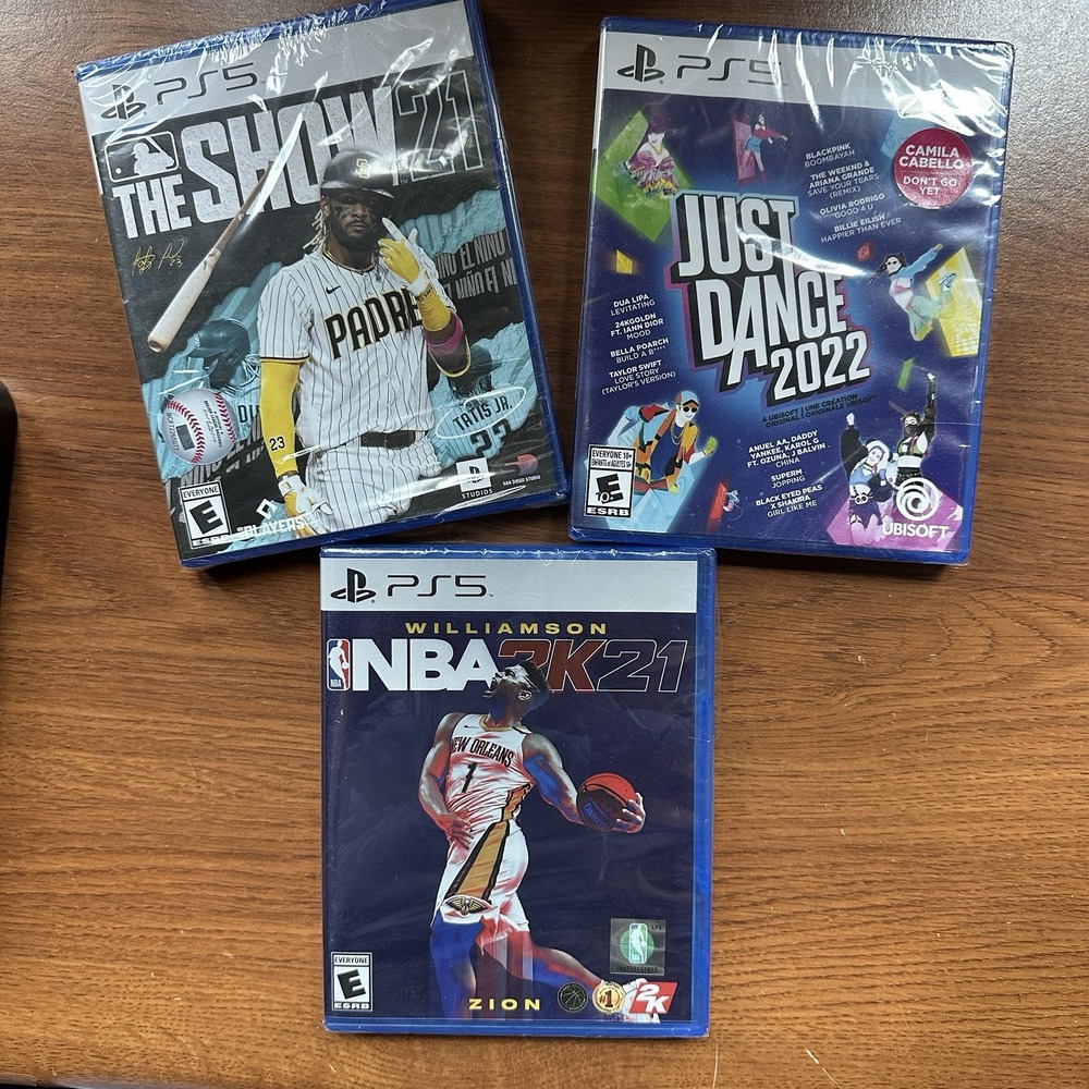Sony PlayStation 5 MLB The Show 21 NBA 2K21 Just Dance 2022 New Sealed READ